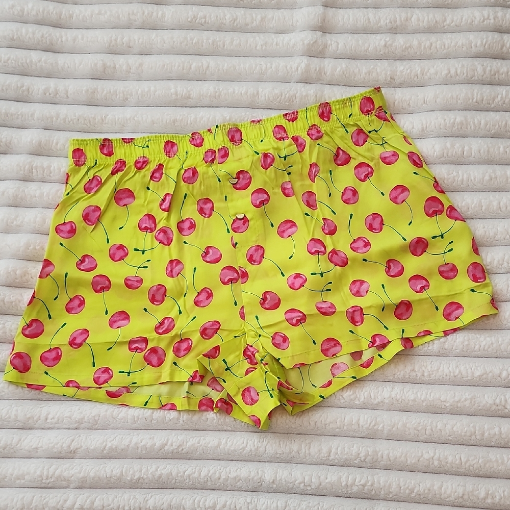 PINK Victoria's Secret Cherry Print Elastic Waist Sleep Shorts